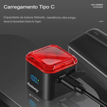 Luz Traseira para Bicicletas WEST BIKING – Segurança com Tecnologia Avançada