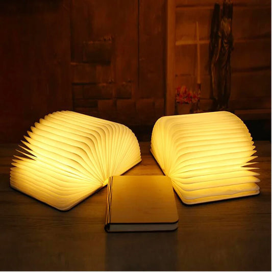 Livro Mágico de Madeira LED