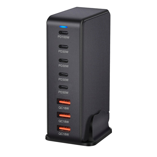 Carregador Turbo GaN 268W 8 Portas USB-C"