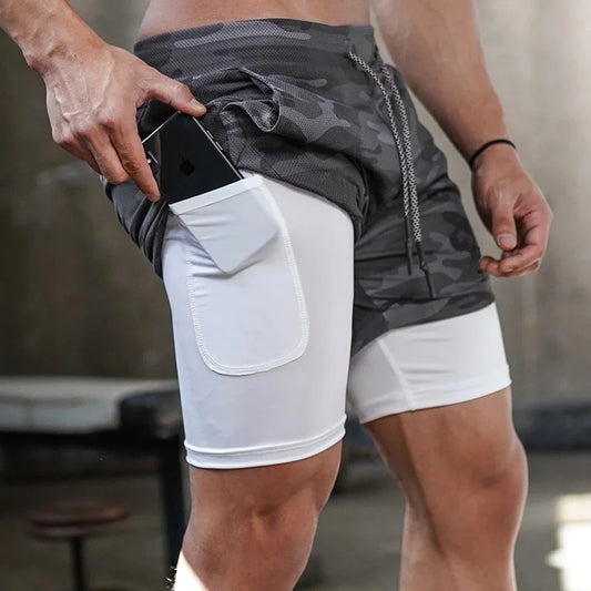 Shorts de Corrida Masculino 2 em 1 – Conforto, Performance e Secagem Rápida para Treinos e Corridas