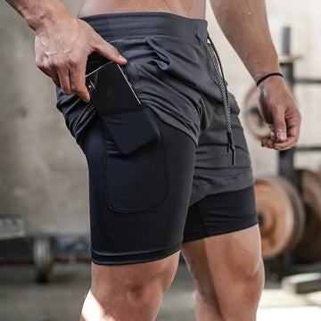 Shorts de Corrida Masculino 2 em 1 – Conforto, Performance e Secagem Rápida para Treinos e Corridas