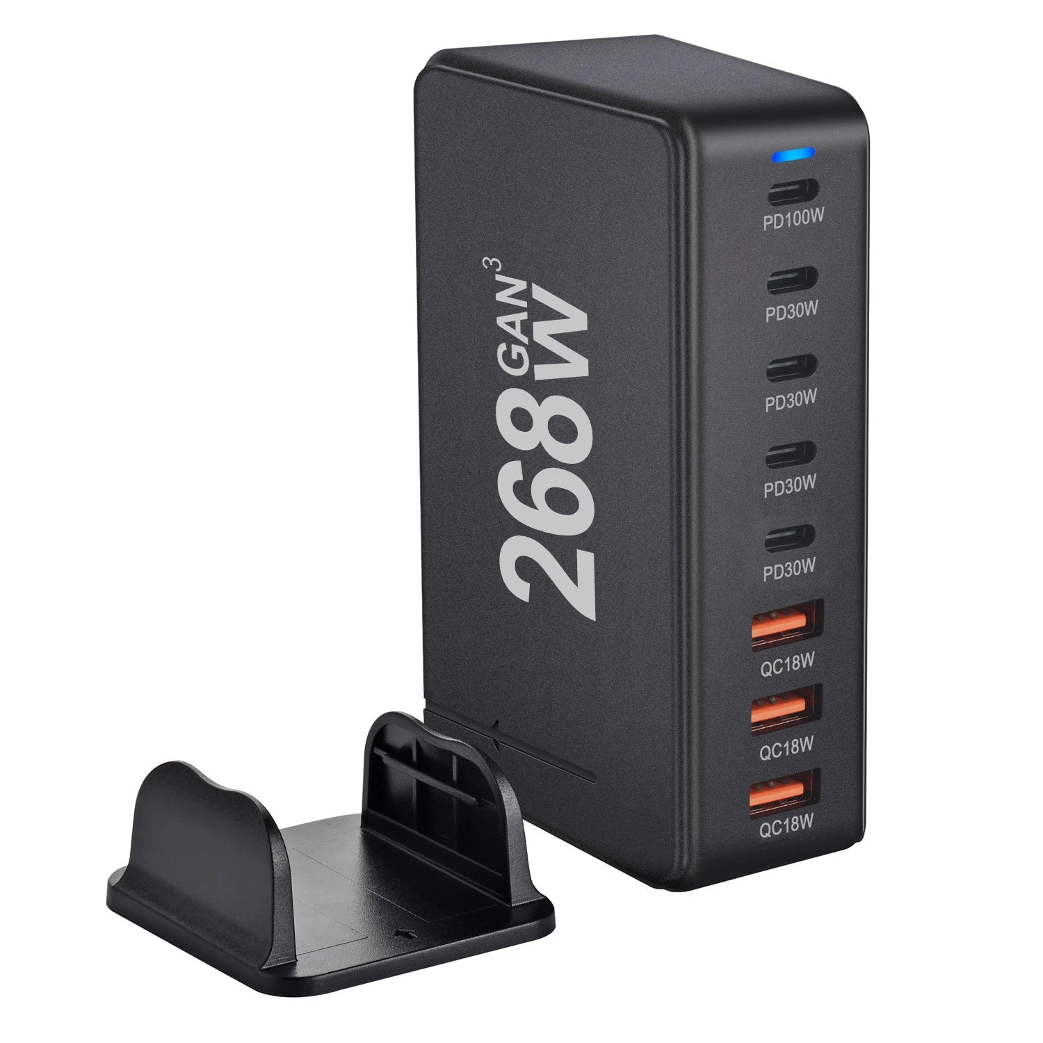 Carregador Turbo GaN 268W 8 Portas USB-C"